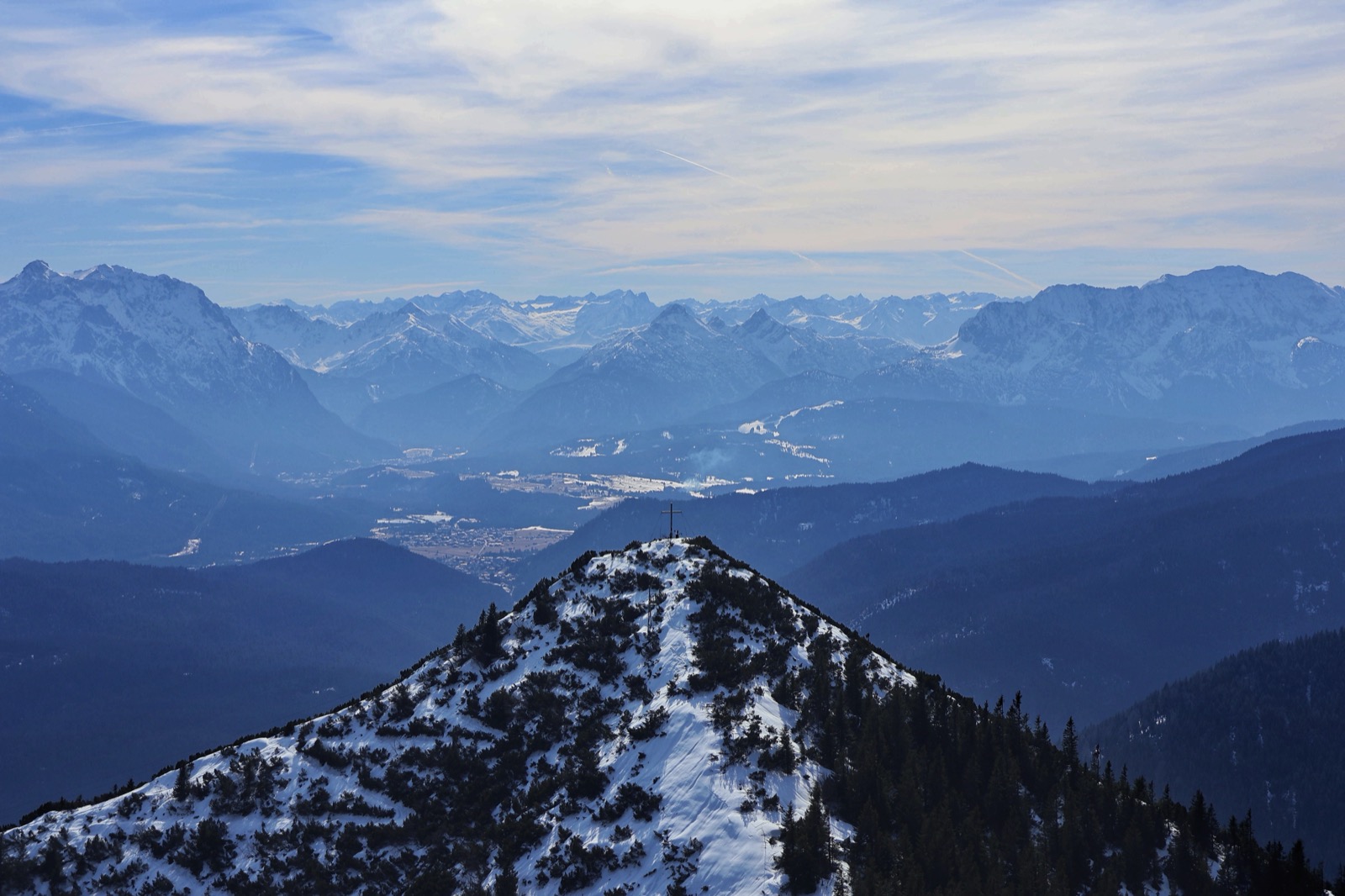The Herzogstand summit in the Bavarian Alps